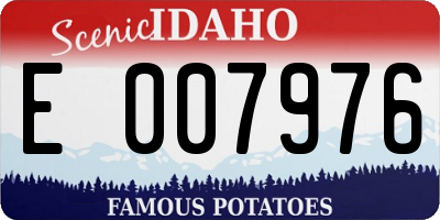 ID license plate E007976