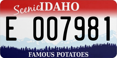 ID license plate E007981