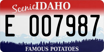 ID license plate E007987