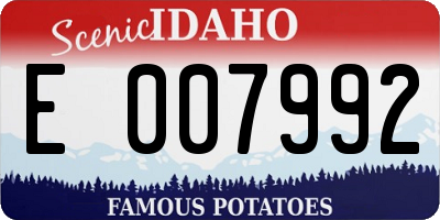 ID license plate E007992
