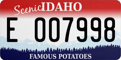 ID license plate E007998