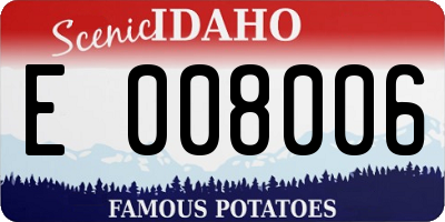 ID license plate E008006