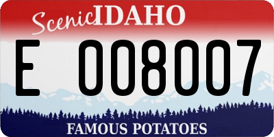 ID license plate E008007