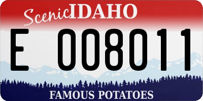 ID license plate E008011