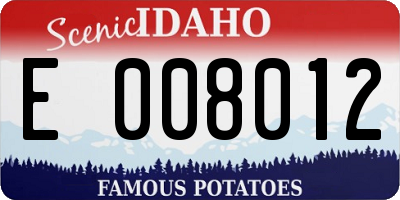 ID license plate E008012