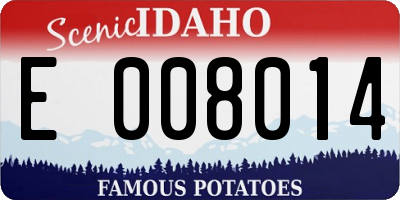 ID license plate E008014