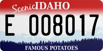 ID license plate E008017