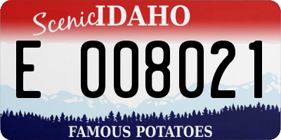 ID license plate E008021