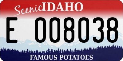 ID license plate E008038