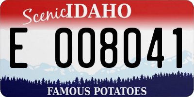 ID license plate E008041