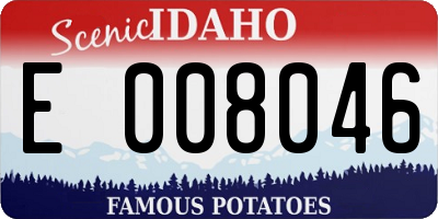 ID license plate E008046