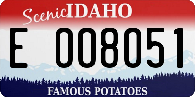 ID license plate E008051