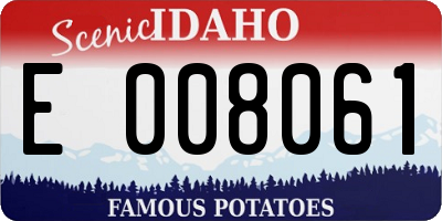 ID license plate E008061