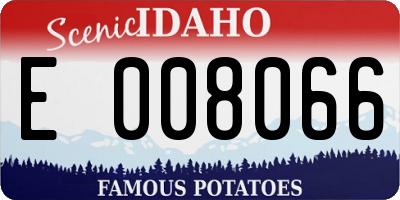 ID license plate E008066