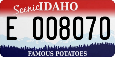 ID license plate E008070