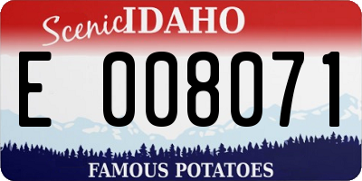 ID license plate E008071