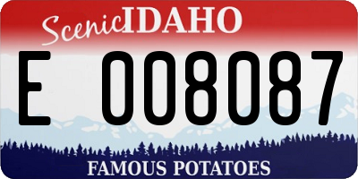 ID license plate E008087
