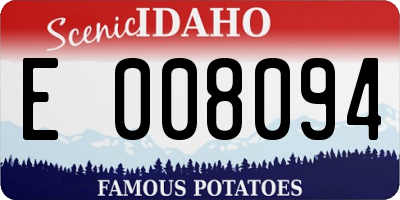 ID license plate E008094