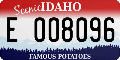 ID license plate E008096