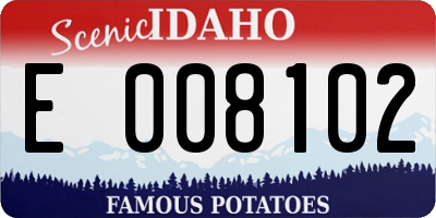 ID license plate E008102