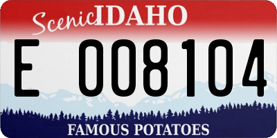 ID license plate E008104