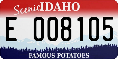 ID license plate E008105