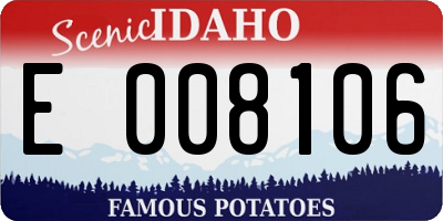 ID license plate E008106