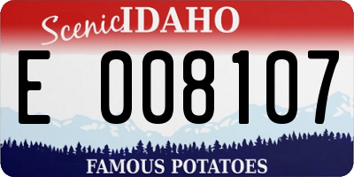 ID license plate E008107