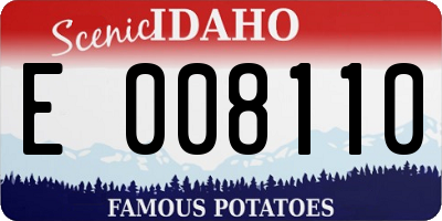 ID license plate E008110