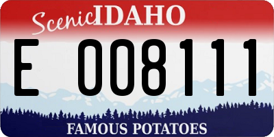 ID license plate E008111