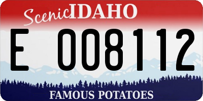 ID license plate E008112