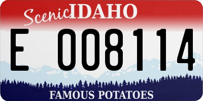 ID license plate E008114