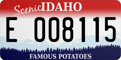 ID license plate E008115