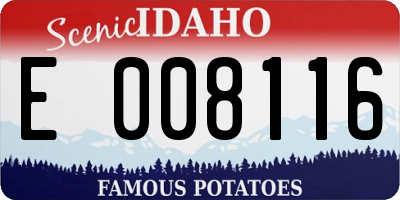 ID license plate E008116
