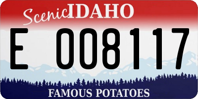 ID license plate E008117