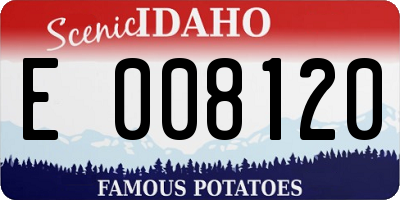 ID license plate E008120