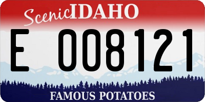 ID license plate E008121