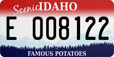 ID license plate E008122
