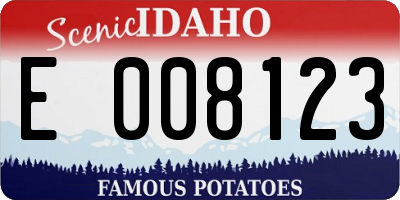 ID license plate E008123