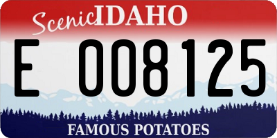 ID license plate E008125