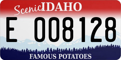 ID license plate E008128