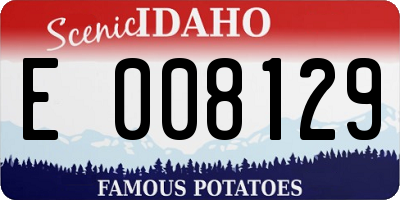 ID license plate E008129
