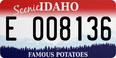 ID license plate E008136