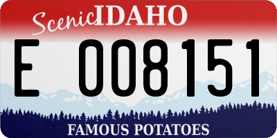 ID license plate E008151