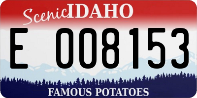 ID license plate E008153