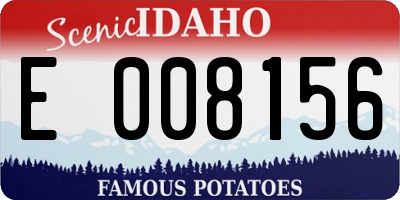 ID license plate E008156