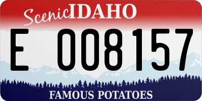 ID license plate E008157