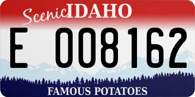 ID license plate E008162