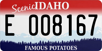 ID license plate E008167
