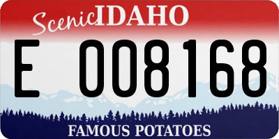 ID license plate E008168